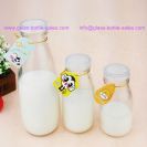 Clear Empty Glass Milk Bottle